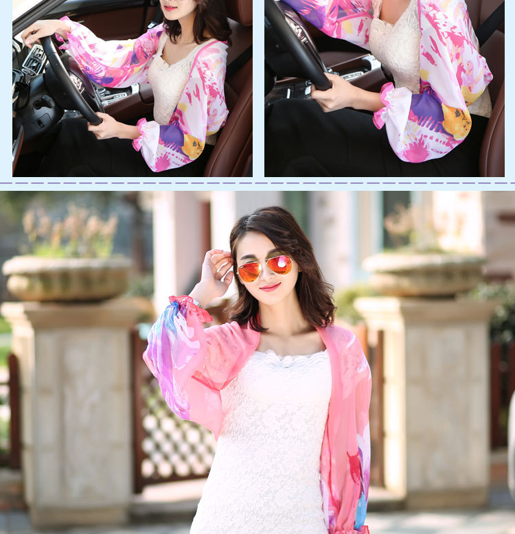 Beach female open cycling cuff Chiffon scarves shawls all-match amazing sunscreen air spring scarf
