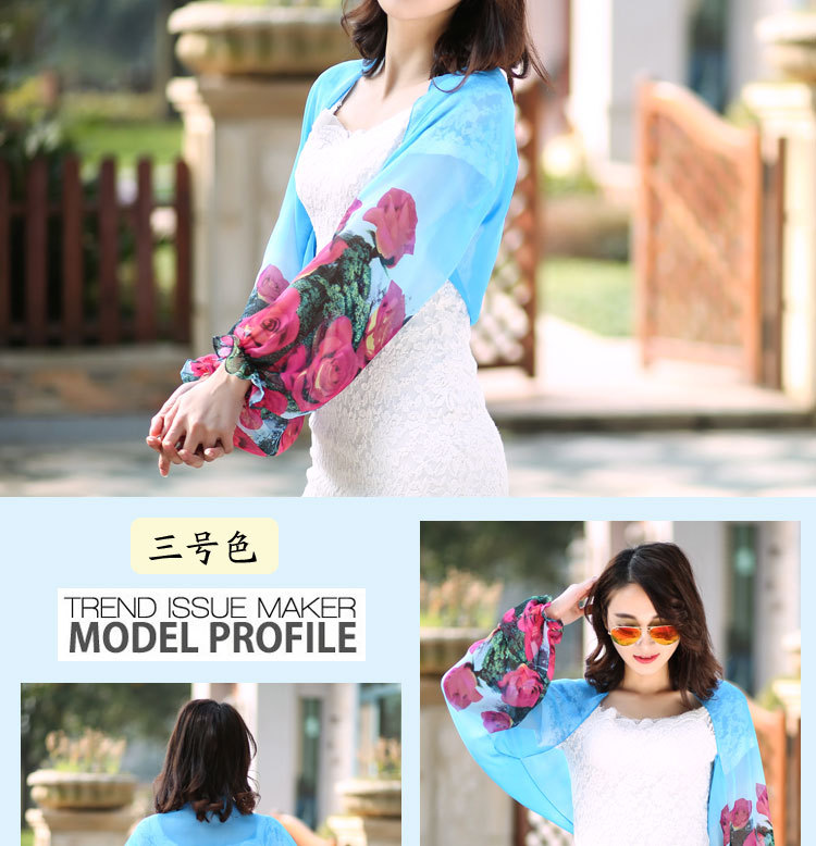 Beach female open cycling cuff Chiffon scarves shawls all-match amazing sunscreen air spring scarf