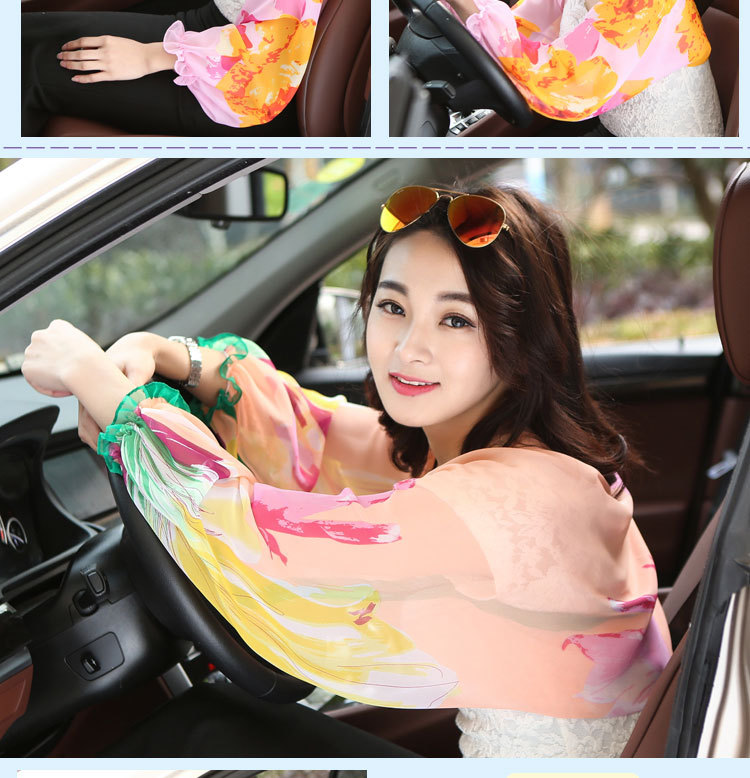 Beach female open cycling cuff Chiffon scarves shawls all-match amazing sunscreen air spring scarf