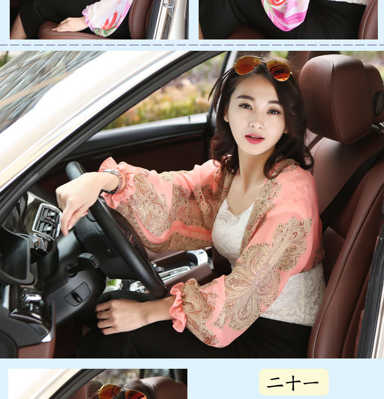 Beach female open cycling cuff Chiffon scarves shawls all-match amazing sunscreen air spring scarf