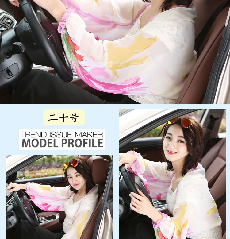 Beach female open cycling cuff Chiffon scarves shawls all-match amazing sunscreen air spring scarf