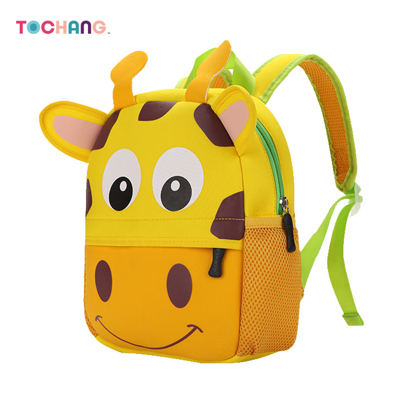 Large Neoprene Children&#039;s School Bags Kindergarten Cartoon Backpack Animal Schoolbag Children Waterproof Bag