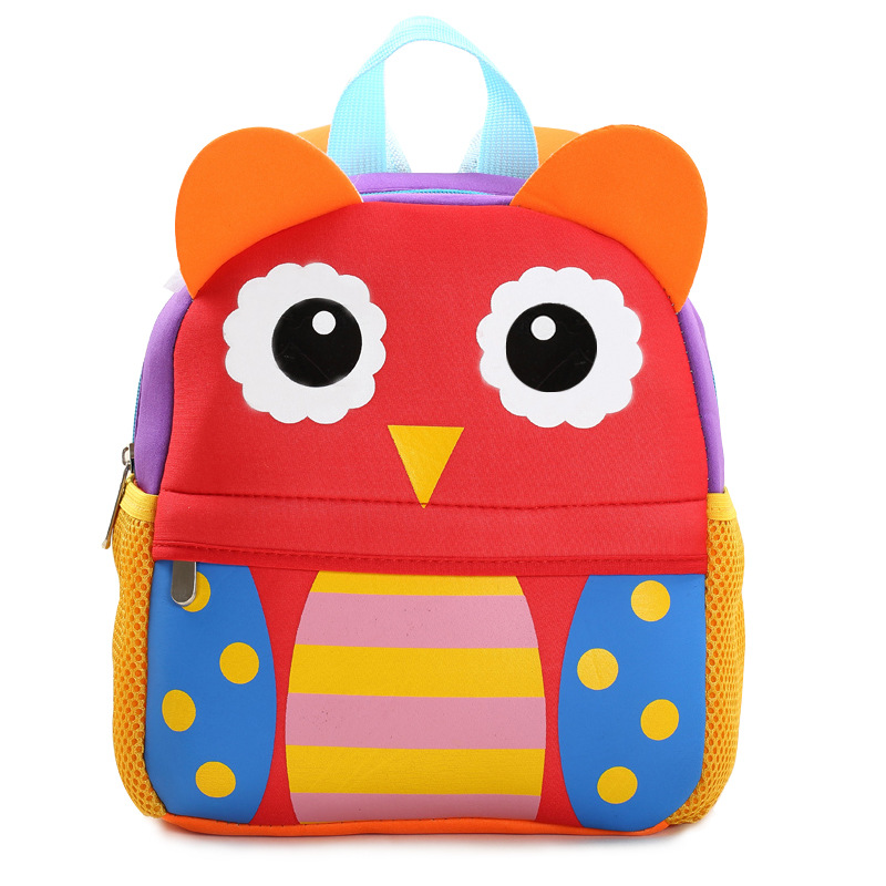 Large Neoprene Children&#039;s School Bags Kindergarten Cartoon Backpack Animal Schoolbag Children Waterproof Bag