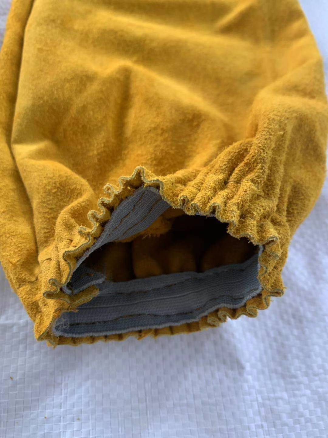 Cow Split Leather Welding Sleeves Apron Labor Protection Oversleeve Sleeves Welding Cuff Cowhide Sleeves Elastic Mouth Sleeves