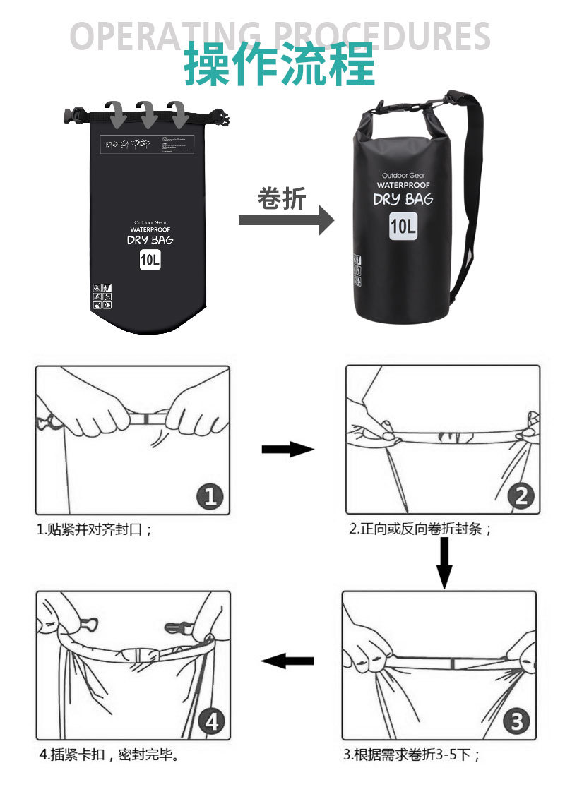 Waterproof Bucket Bag Water Bag Seaside Swimming Bag One Shoulder Two Shoulders Bag Drifting Bag PVC Waterproof Bag