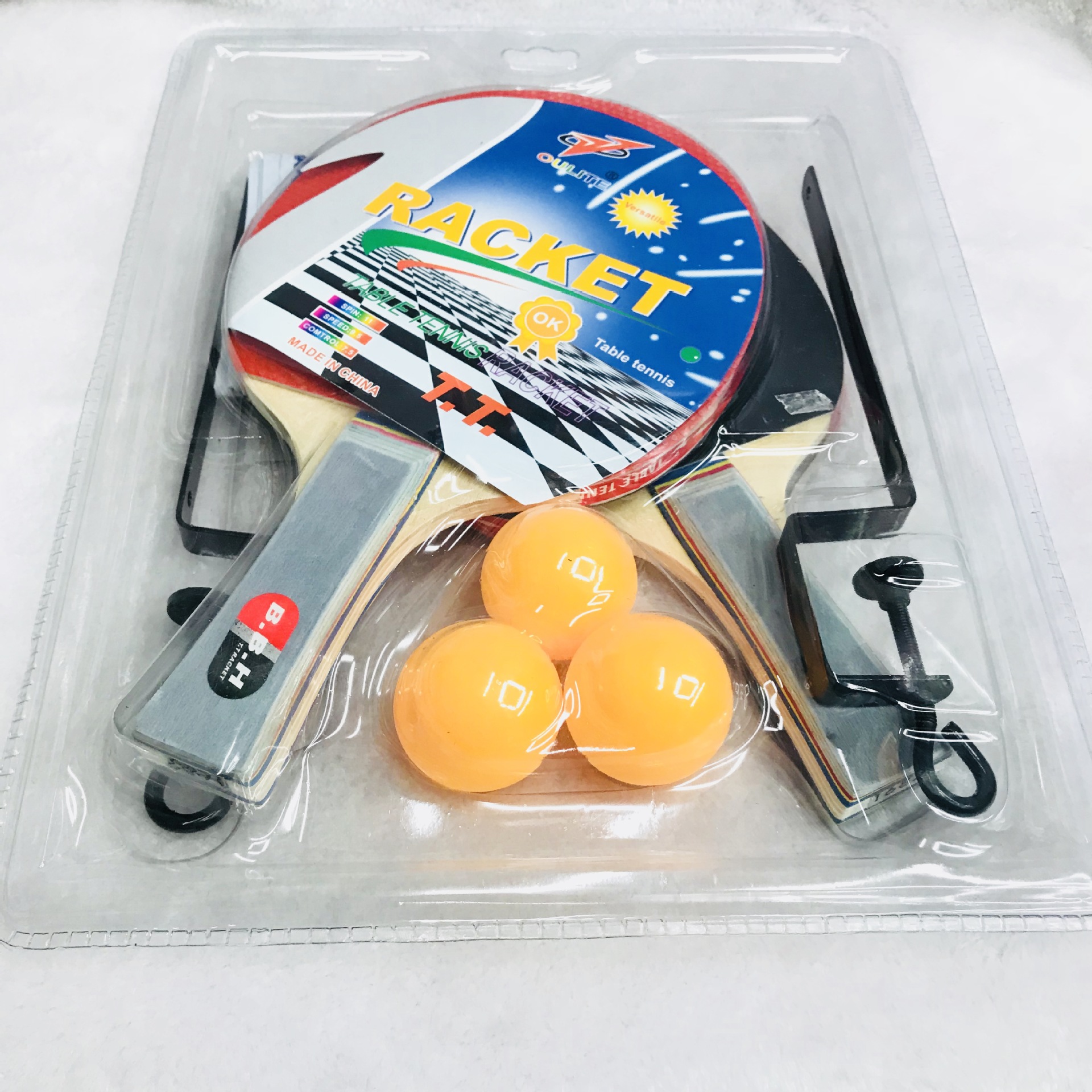 Manufacturer's direct selling OULITE table tennis bat 1682 big suction plastic belt net frame 8 mm laminated color Manufacturer's direct selling OULITE table tennis bat 1682 big suction plastic belt net frame 8 mm laminated color