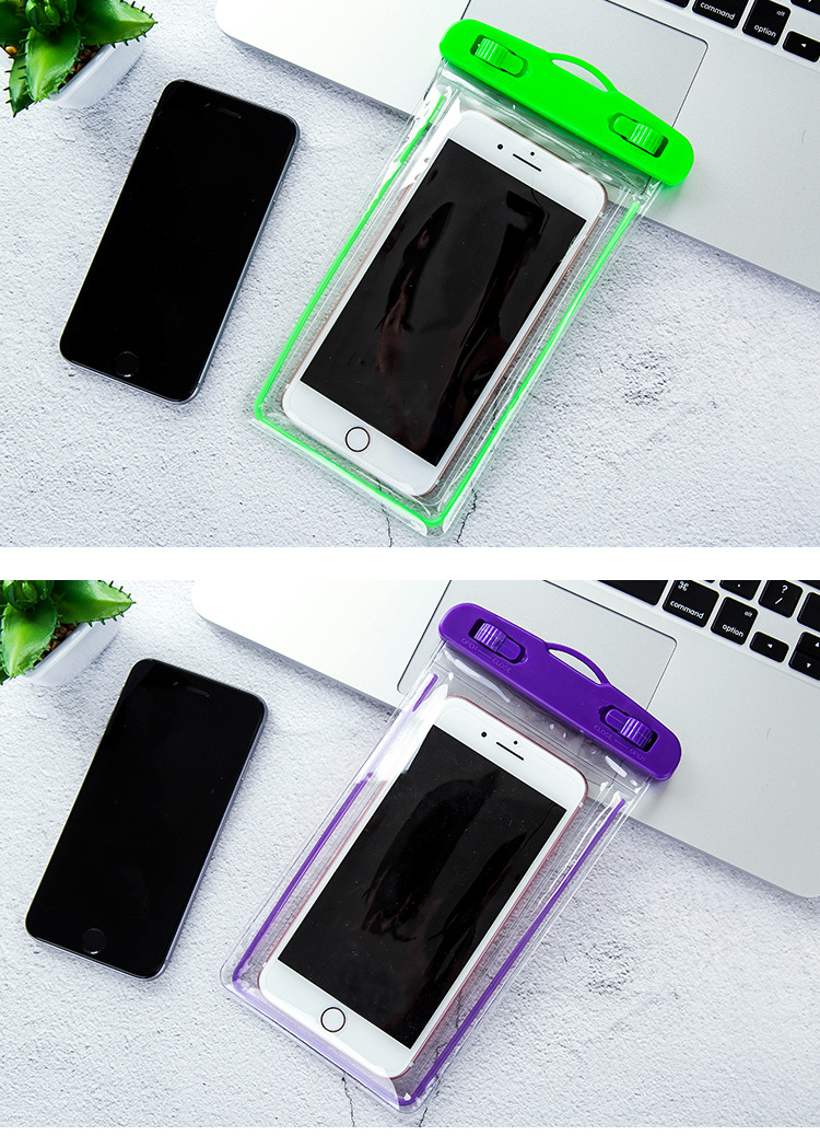 Outdoor Drifting Diving Universal Luminous Mobile Phone Waterproof Bag Underwater Swimming Touch Photograph Waterproof Cover Transparent Case