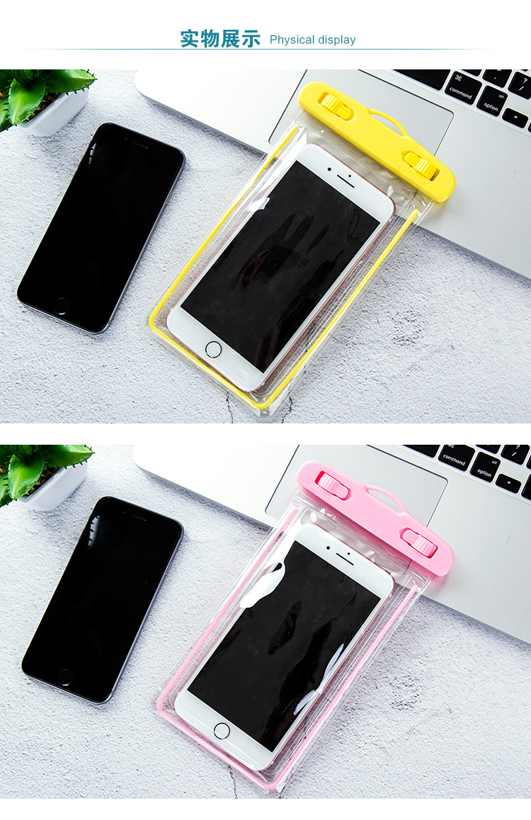 Outdoor Drifting Diving Universal Luminous Mobile Phone Waterproof Bag Underwater Swimming Touch Photograph Waterproof Cover Transparent Case