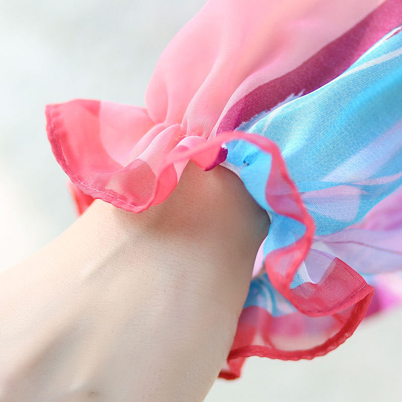 Stall Hot Summer Sun Protection Shawl Women's Chiffon Printed Scarf Long Cuff Driving Cycling UV Protection