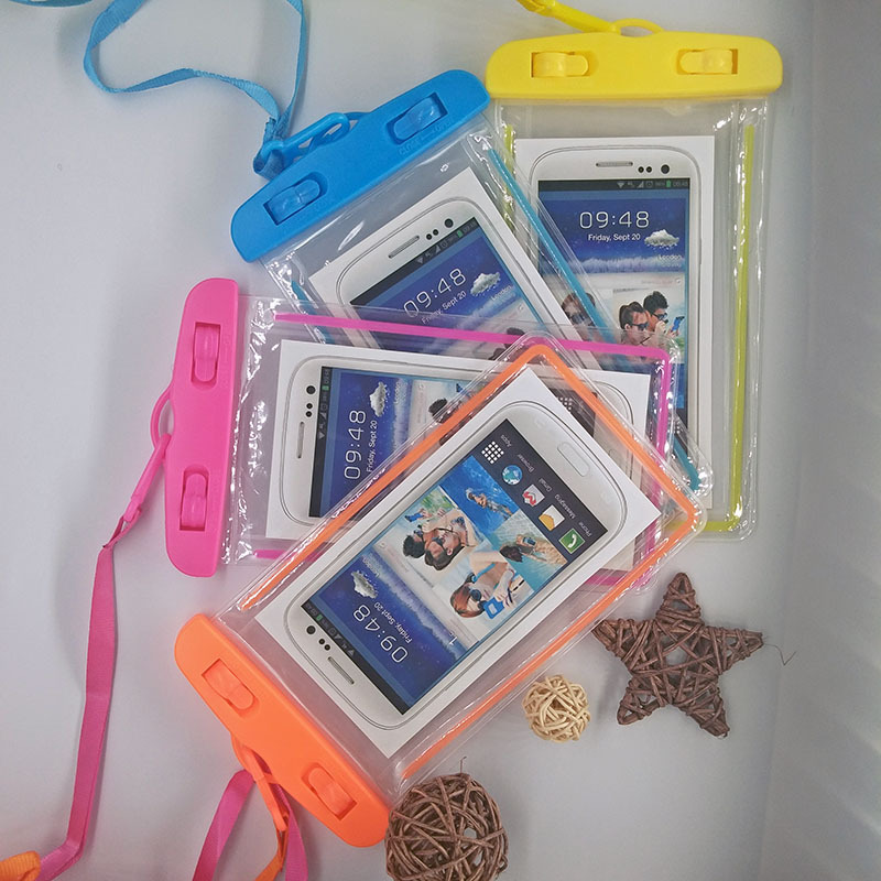 Fluorescence PVC Transparent Mobile Phone Waterproof Bag Swimming Photography Diving Mobile Phone Waterproof Case