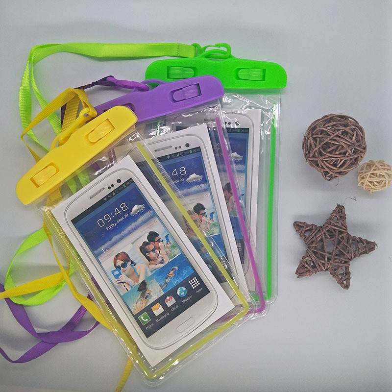 Fluorescence PVC Transparent Mobile Phone Waterproof Bag Swimming Photography Diving Mobile Phone Waterproof Case