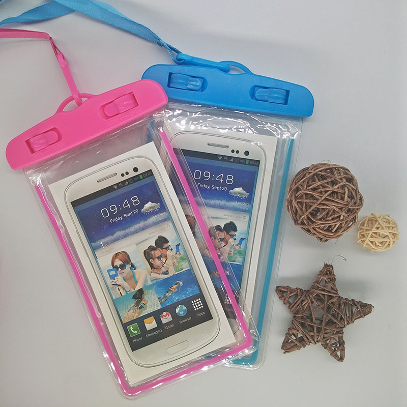 Fluorescence PVC Transparent Mobile Phone Waterproof Bag Swimming Photography Diving Mobile Phone Waterproof Case