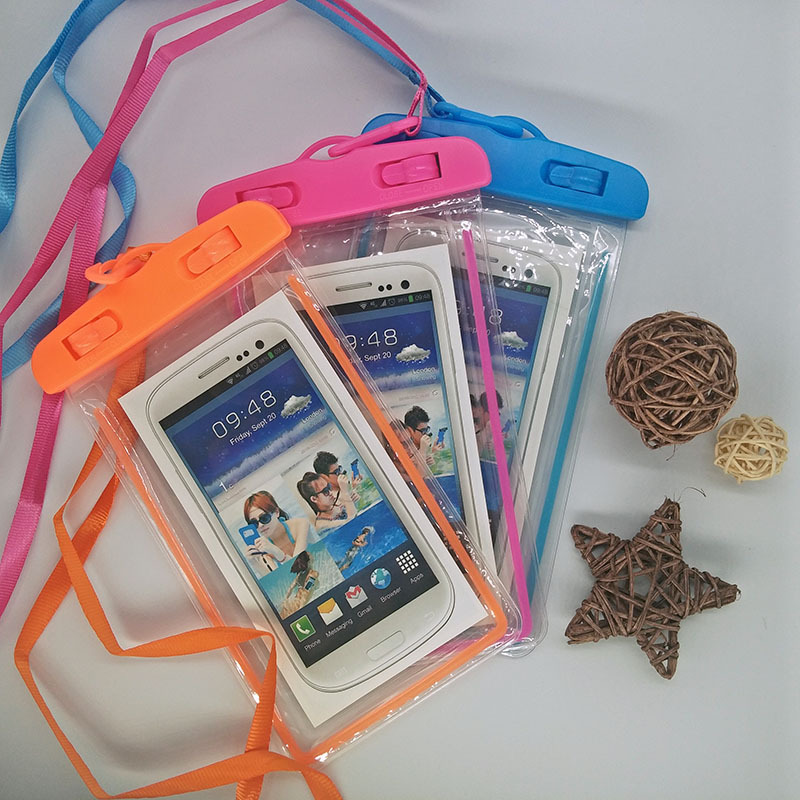 Fluorescence PVC Transparent Mobile Phone Waterproof Bag Swimming Photography Diving Mobile Phone Waterproof Case
