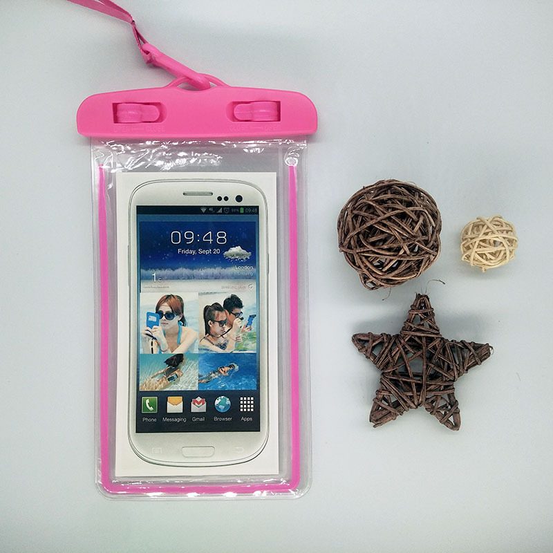 Fluorescence PVC Transparent Mobile Phone Waterproof Bag Swimming Photography Diving Mobile Phone Waterproof Case