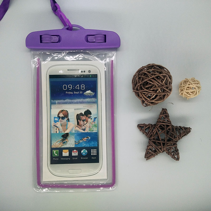 Fluorescence PVC Transparent Mobile Phone Waterproof Bag Swimming Photography Diving Mobile Phone Waterproof Case