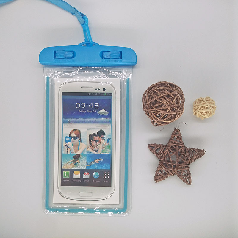 Fluorescence PVC Transparent Mobile Phone Waterproof Bag Swimming Photography Diving Mobile Phone Waterproof Case
