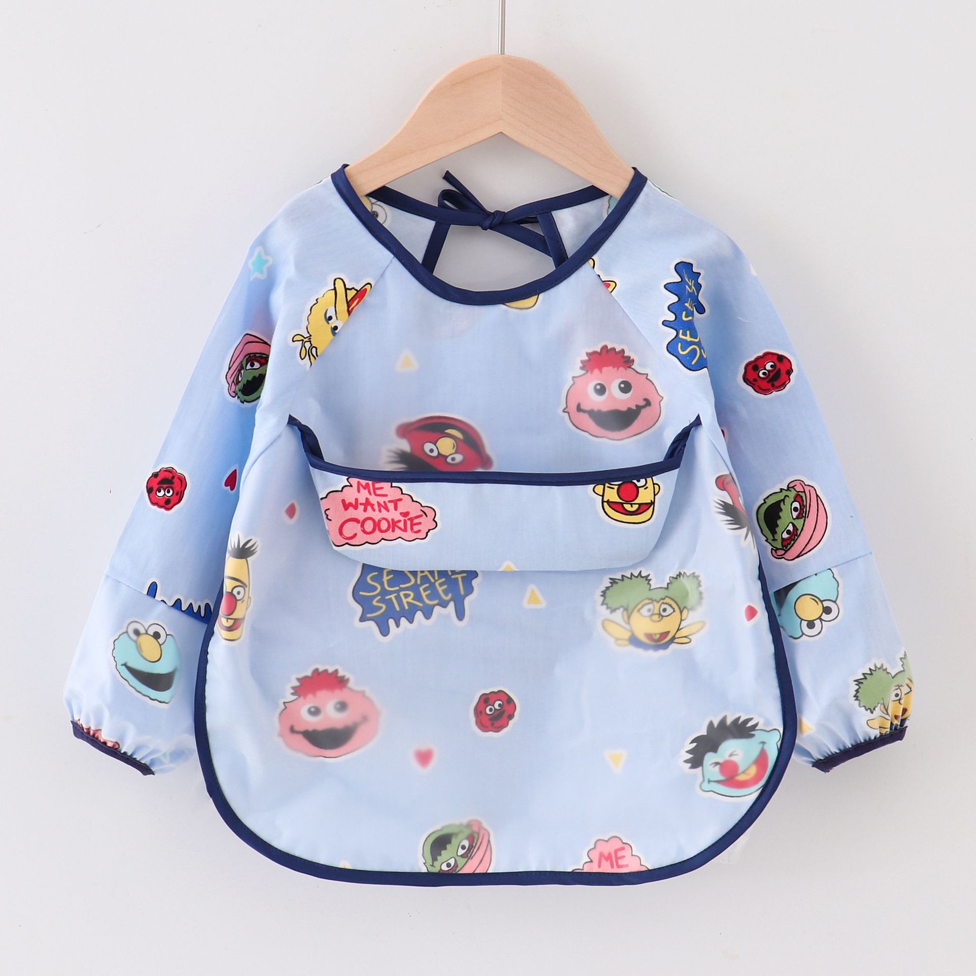 Cuff Waterproof Bib Baby Dinner Coverall Children Anti-Dirty Protective Clothing Autumn And Winter Cotton Apron Female Bib