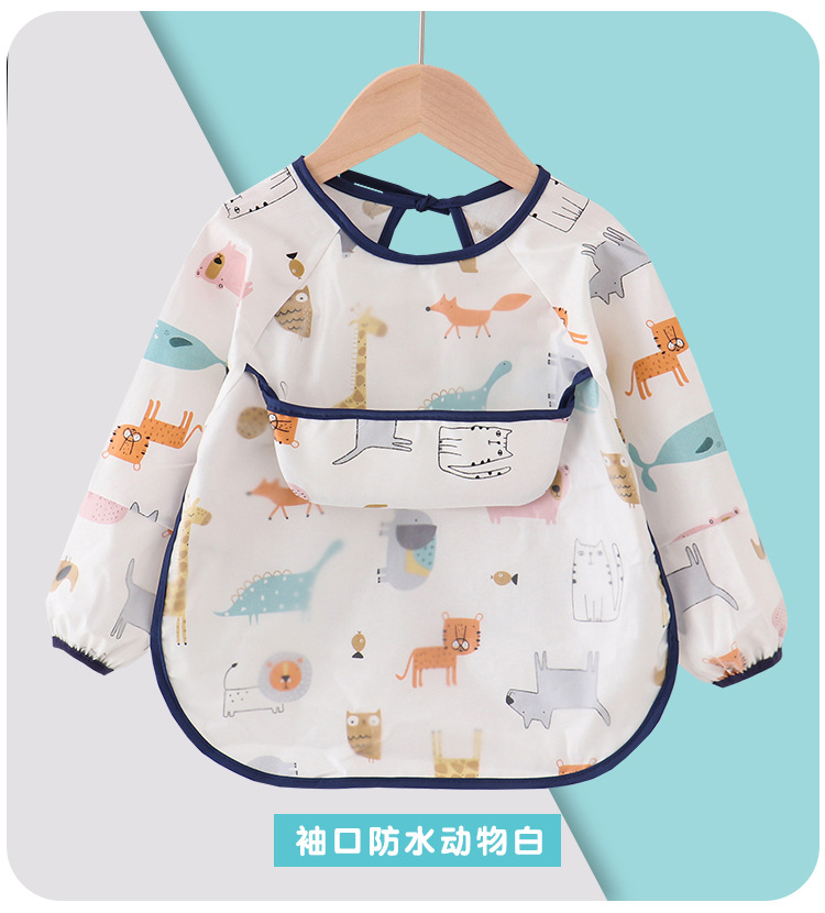 Cuff Waterproof Bib Baby Dinner Coverall Children Anti-Dirty Protective Clothing Autumn And Winter Cotton Apron Female Bib Cuff Waterproof Bib Baby Dinner Coverall Children Anti-Dirty Protective Clothing Autumn And Winter Cotton Apron Female Bib
