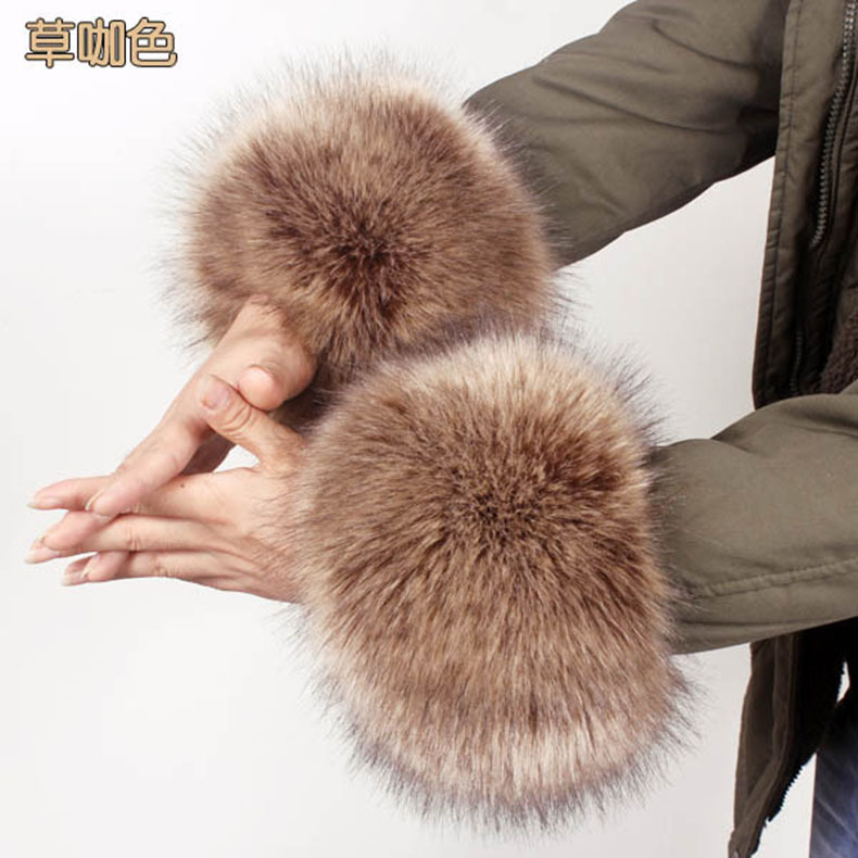 Raccoon Fur Fox Fur Imitation Fur Fur Hand Ring Fur Wristband Women&#039;s Oversleeve Imitation Rabbit Fur Bracelet Cuff Wristband