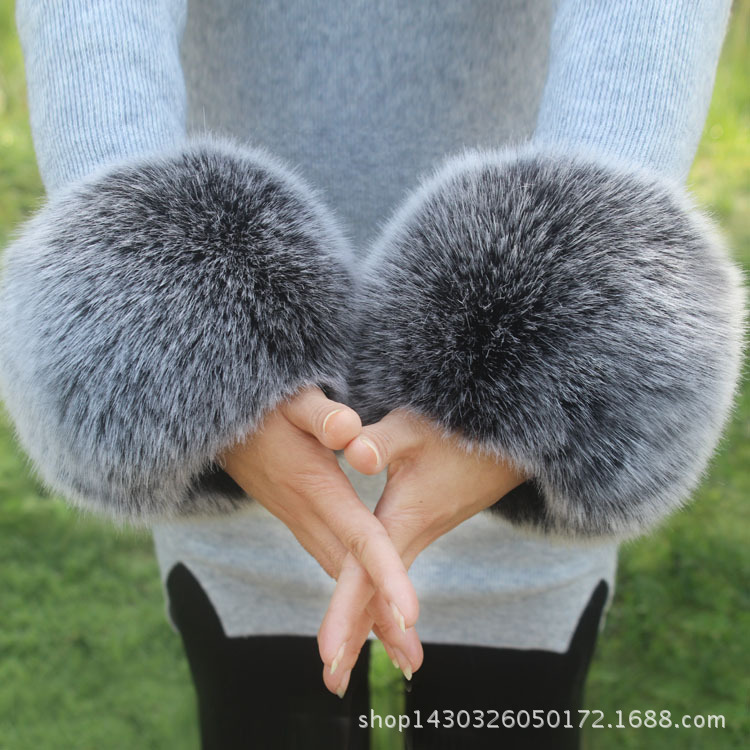 Raccoon Fur Fox Fur Imitation Fur Fur Hand Ring Fur Wristband Women&#039;s Oversleeve Imitation Rabbit Fur Bracelet Cuff Wristband