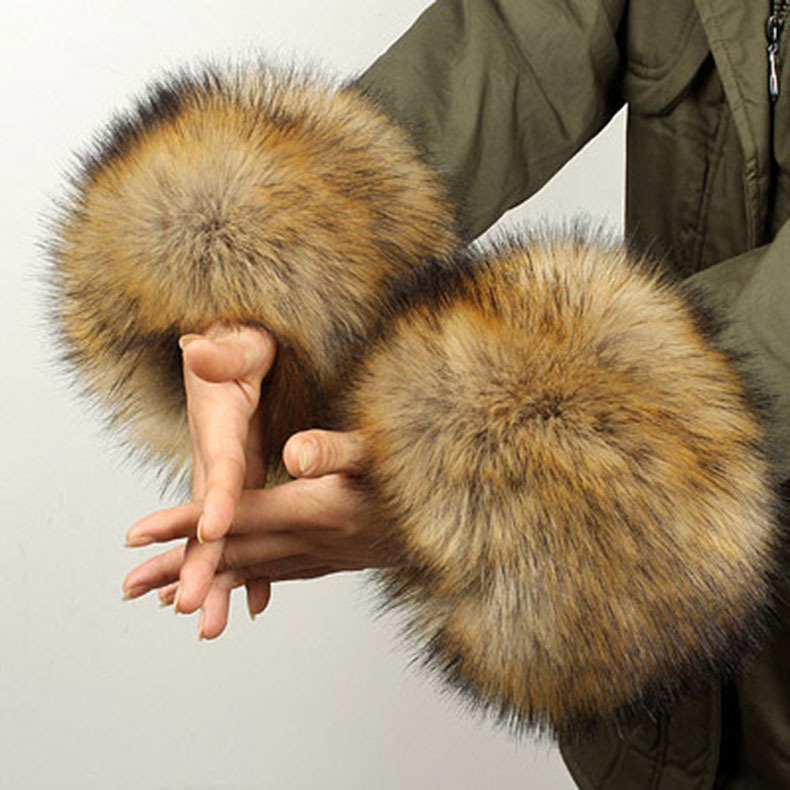 Raccoon Fur Fox Fur Imitation Fur Fur Hand Ring Fur Wristband Women&#039;s Oversleeve Imitation Rabbit Fur Bracelet Cuff Wristband