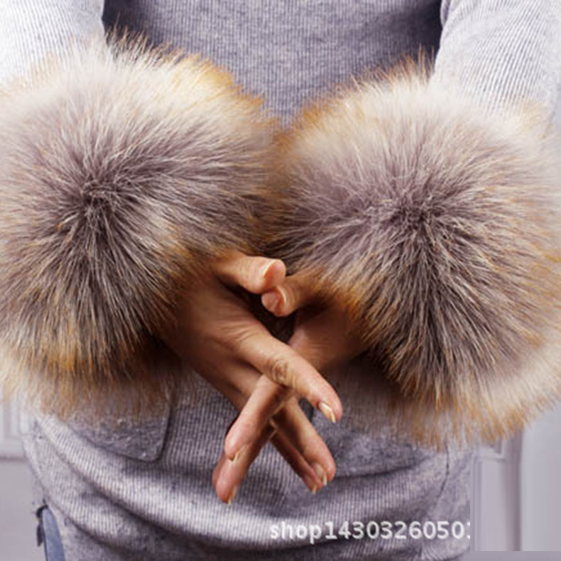 Raccoon Fur Fox Fur Imitation Fur Fur Hand Ring Fur Wristband Women&#039;s Oversleeve Imitation Rabbit Fur Bracelet Cuff Wristband