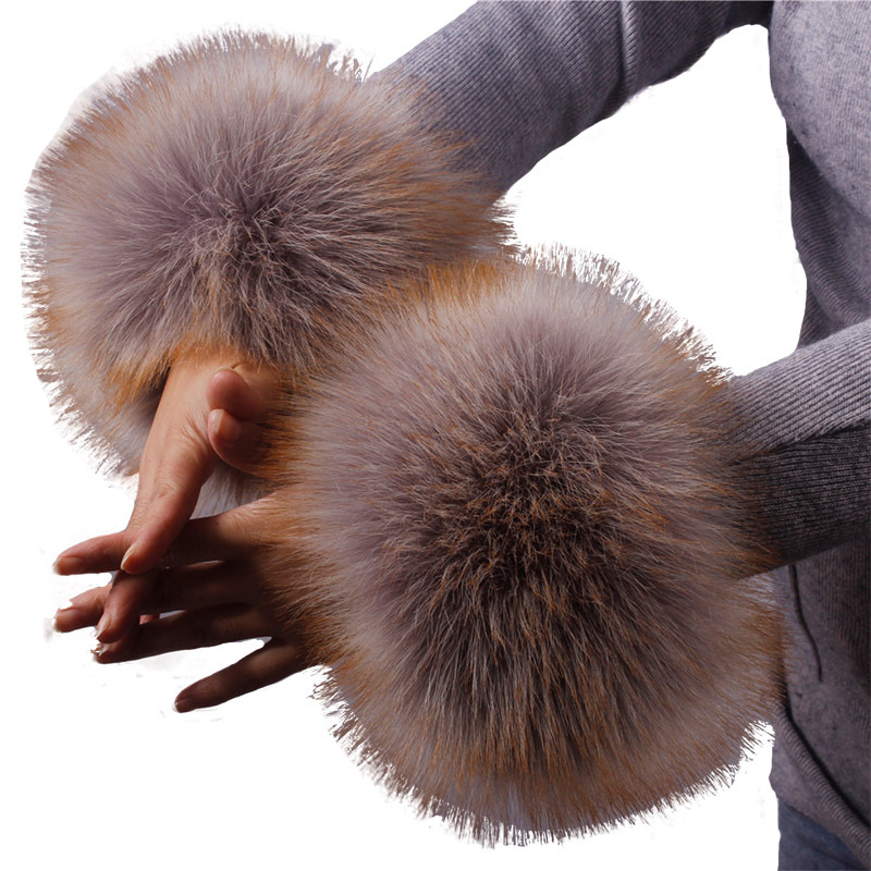 Raccoon Fur Fox Fur Imitation Fur Fur Hand Ring Fur Wristband Women&#039;s Oversleeve Imitation Rabbit Fur Bracelet Cuff Wristband
