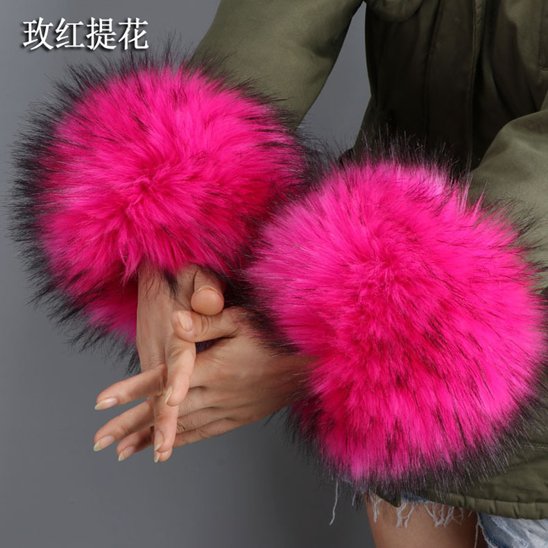 Raccoon Fur Fox Fur Imitation Fur Fur Hand Ring Fur Wristband Women's Oversleeve Imitation Rabbit Fur Bracelet Cuff Wristband Raccoon Fur Fox Fur Imitation Fur Fur Hand Ring Fur Wristband Women's Oversleeve Imitation Rabbit Fur Bracelet Cuff Wristband