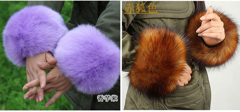 Raccoon Fur Fox Fur Imitation Fur Fur Hand Ring Fur Wristband Women's Oversleeve Imitation Rabbit Fur Bracelet Cuff Wristband Raccoon Fur Fox Fur Imitation Fur Fur Hand Ring Fur Wristband Women's Oversleeve Imitation Rabbit Fur Bracelet Cuff Wristband