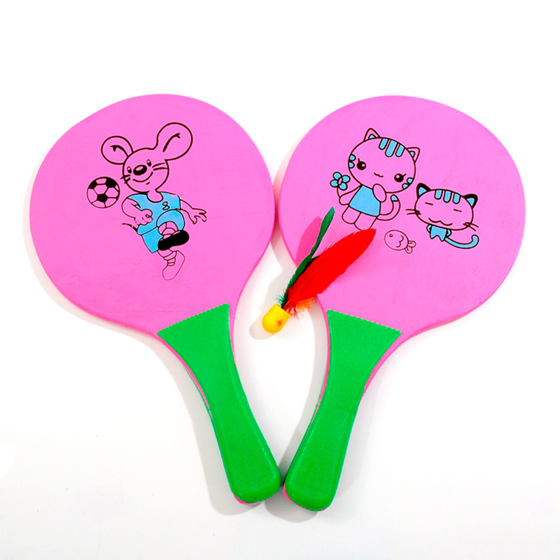Battledore and Shuttlecock Racket Board Shuttlecocks Color Printing Composite Board Material 5mm Thickened 2 PCs Long-Term Supply