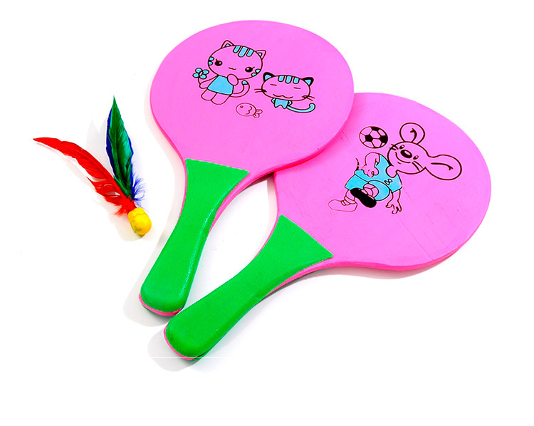 Battledore and Shuttlecock Racket Board Shuttlecocks Color Printing Composite Board Material 5mm Thickened 2 PCs Long-Term Supply