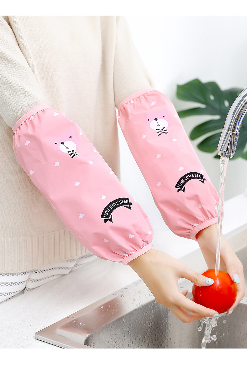 Autumn and Winter Men's and Women's Long Cuff Waterproof Work Oversleeve Korean Cute Adult Oversleeves Office Sleeve Cap Waterproof and Oil-Proof