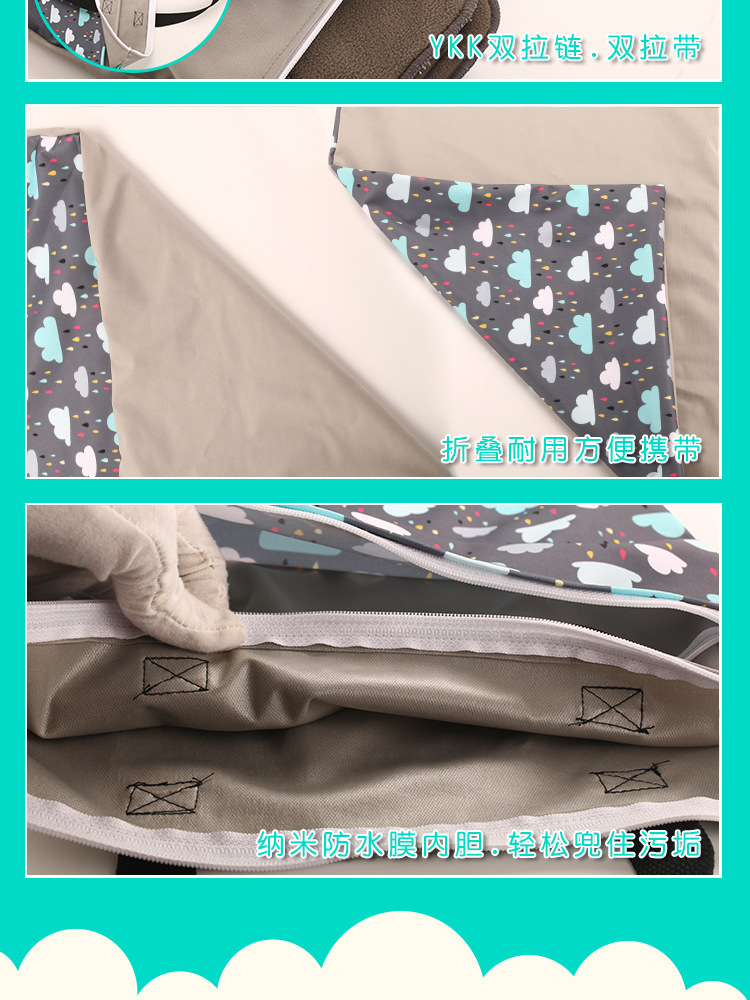Happyflute super - sized waterproof bag in 40 * 70 large capacity to receive printed bags storage bags INS style