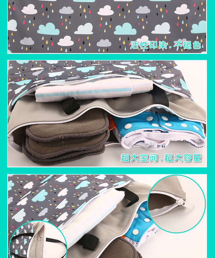 Happyflute super - sized waterproof bag in 40 * 70 large capacity to receive printed bags storage bags INS style