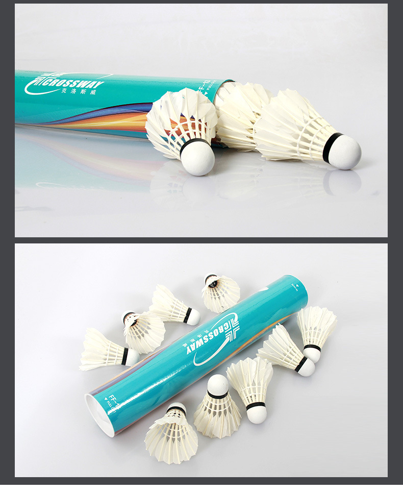 Factory Direct Supply CROSSWAY Badminton FF-12 Super Stable Durable King Training 12 Pack Duck Feather Shuttlecock Wholesale Factory Direct Supply CROSSWAY Badminton FF-12 Super Stable Durable King Training 12 Pack Duck Feather Shuttlecock Wholesale