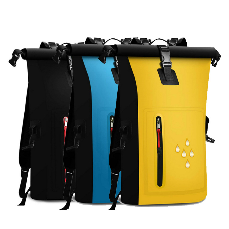 Outdoor Waterproof Backpack WaterProof Bag PVC Backpack Waterproof Bag with Reflective Stripe Waterproof Bucket Bag