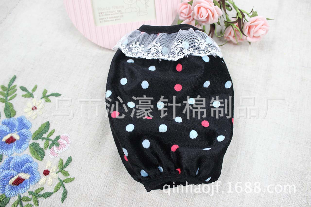 Factory direct super soft color polka dot sleeves stitching lace cuff sleeve shirt wholesale Factory direct super soft color polka dot sleeves stitching lace cuff sleeve shirt wholesale