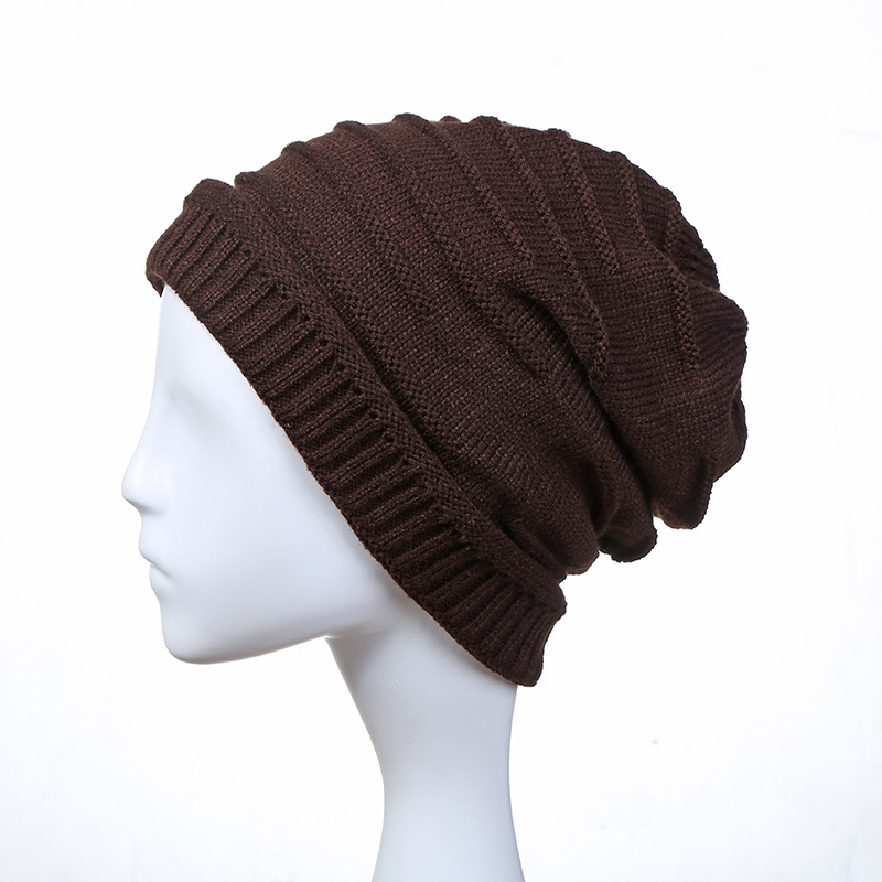 Slouchy Beanie Unisex Cuff Knit Hat Men Autumn Woolen Hat Sk