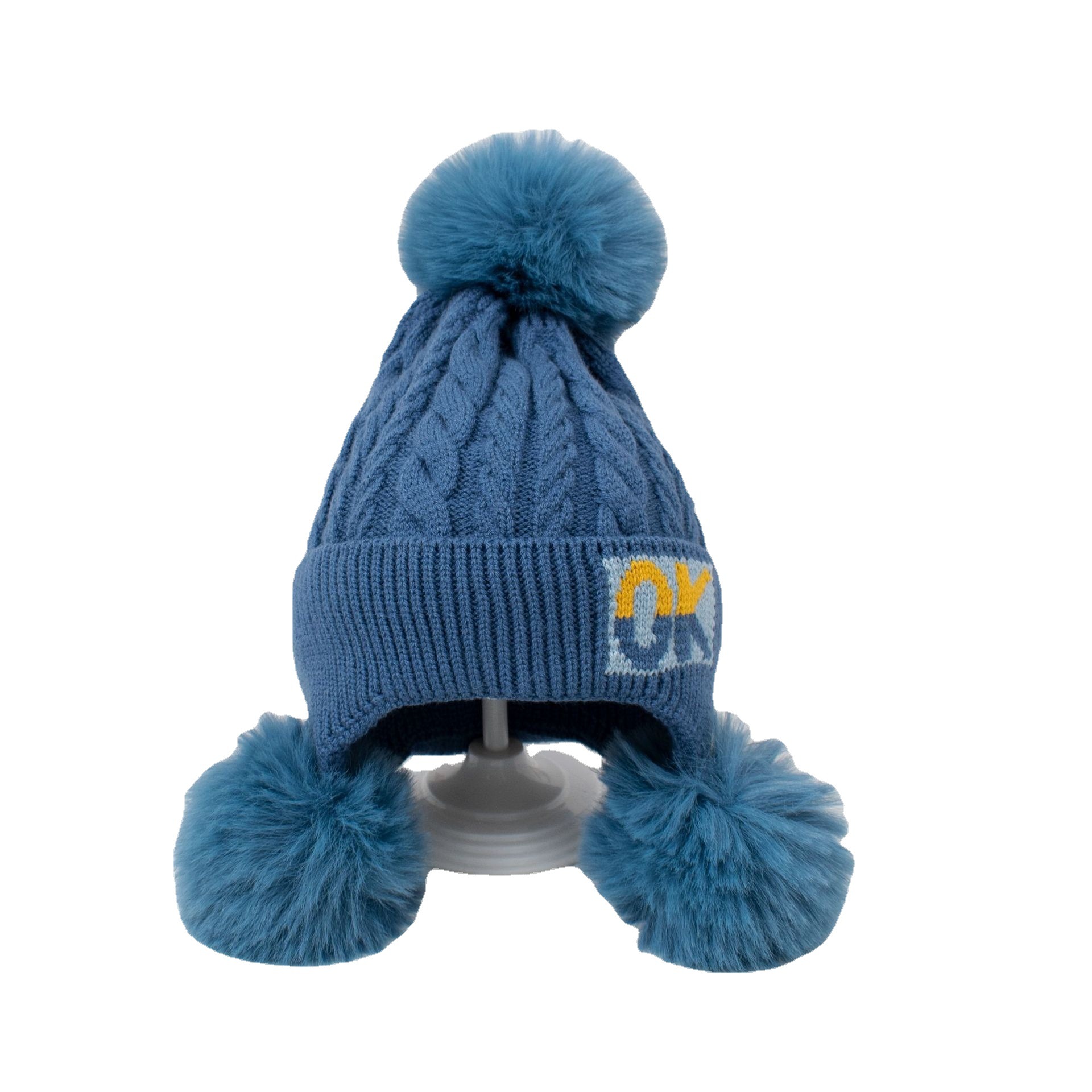 OK Shuttlecock Knitted Hat Lined Girls&#039; Hat Autumn and Winter Cute Princess Hat Children&#039;s Ear Protection Fashion Baby