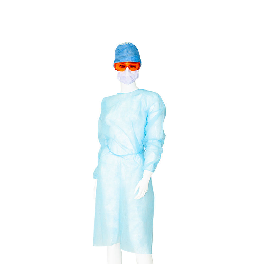 Cross-Border Foreign Trade Disposable Protective Clothing Non-Woven Pp Material Anti-Static Disposable Protective Coveralls Knitted Cuff Bib