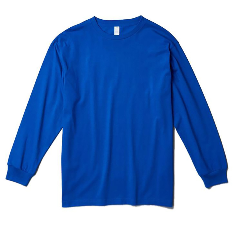 Shanghai Warehouse 230G 17 Heavy Cotton Long Sleeve round Neck T-shirt Thread Cuff Heat Transfer Patch Picture Printing Printed Logo
