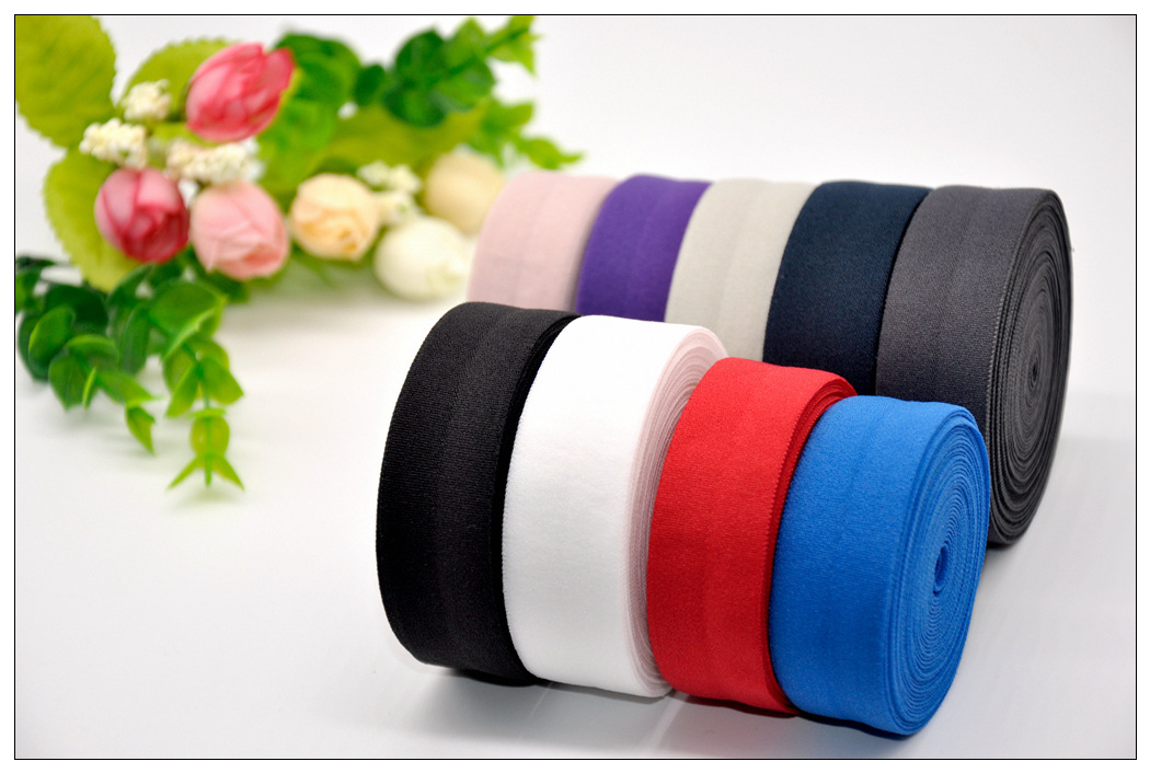 Ribbon Manufacturer 2cm Elastic Edge Taping Machine down Jacket Cuff Fold Trim Black and White Nylon Elastic Band