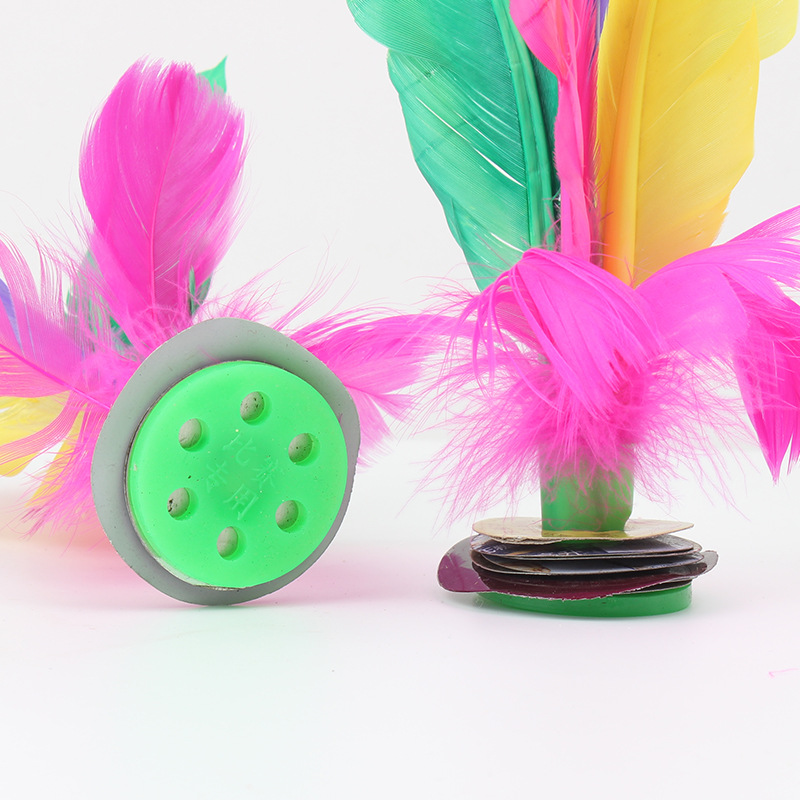 Wholesale Goose Feather Shuttlecock Competition Designated Special Big Flower Shuttlecock Kick Ball Feather Spoon Color Key