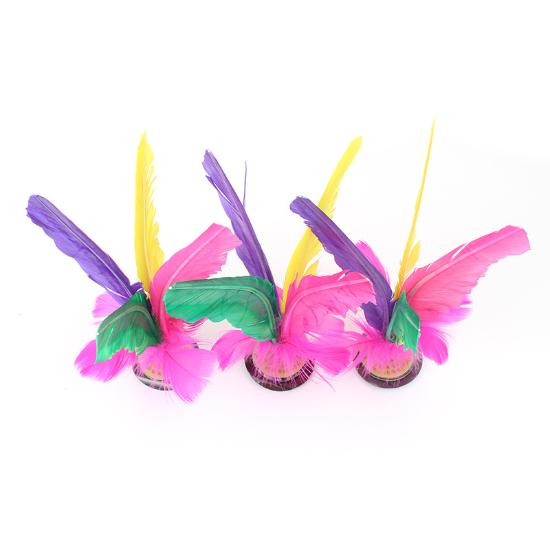 Wholesale Goose Feather Shuttlecock Competition Designated Special Big Flower Shuttlecock Kick Ball Feather Spoon Color Key