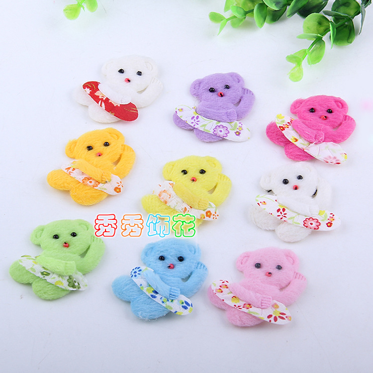 Cute Cartoon Bear Plush mobile phone accessories DIY cosmetic glove cuff fabric accessories