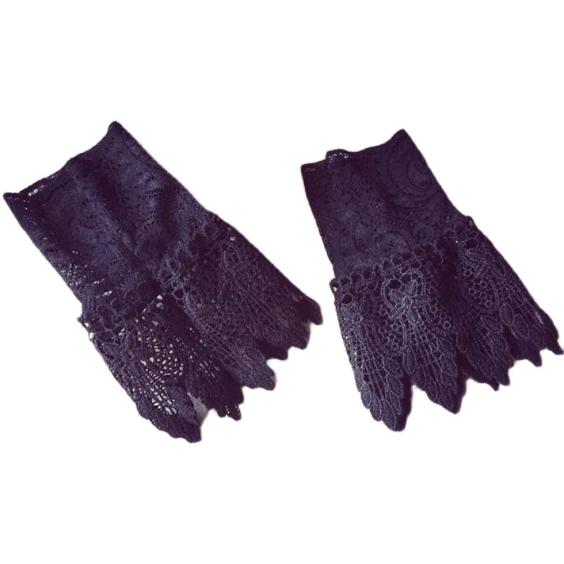 Korean Style Artistic Fresh Lace Hollow Crocheted Fake Oversleeve Fairy Girl Trendy Flared Cuff Oversleeve Wristband