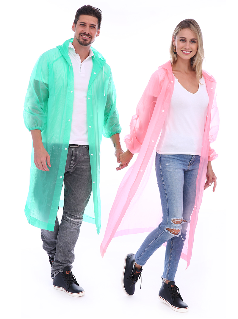 Outdoor PEVA cuff elastic cap cuff band adult windproof thickened non-disposable raincoat Outdoor PEVA cuff elastic cap cuff band adult windproof thickened non-disposable raincoat