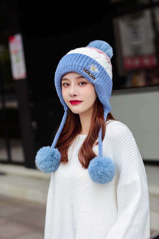 Hat Women's Autumn Winter Korean-Style Trendy Ear Shuttlecock Scarf Fleece Warm Hat Windproof Cycling Wool Cap Hat Women's Autumn Winter Korean-Style Trendy Ear Shuttlecock Scarf Fleece Warm Hat Windproof Cycling Wool Cap