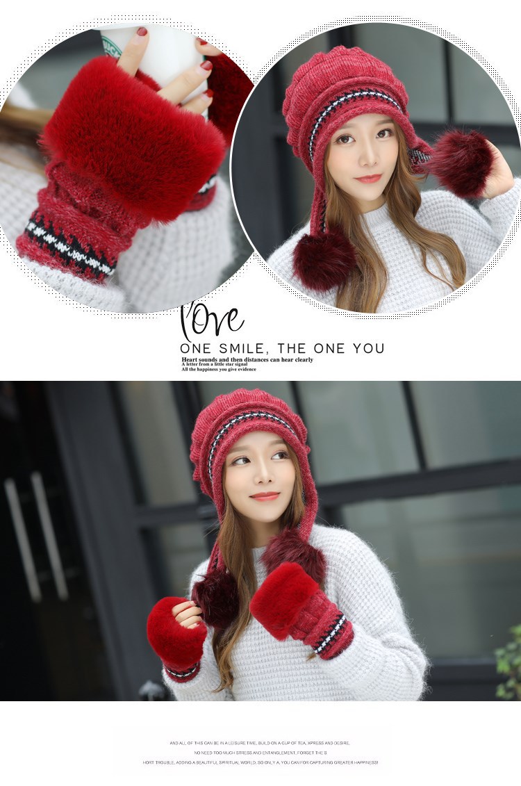South Korea New Ladies Hat qiu dong kuan Wool Cap Shuttlecock after Opening Knitted Fleece Thickened Knitted Hat South Korea New Ladies Hat qiu dong kuan Wool Cap Shuttlecock after Opening Knitted Fleece Thickened Knitted Hat
