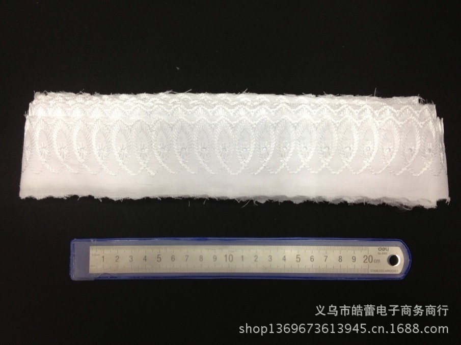 TC feather lace width 5cm color white cuff for children's clothing bleaching TC feather lace width 5cm color white cuff for children's clothing bleaching